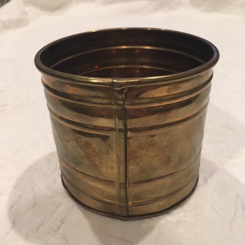 Embossed Brass Pot - Picture 2 of 4